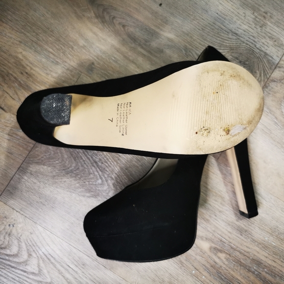 BETTS Black Suede Platform Stiletto Closed Toe High Heels Pumps Sexy Clubbing - Picture 8 of 9